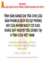 TÍNH SẴN SÀNG CHI TRẢ CHO CÁC SẢN PHẨM & DỊCH VỤ DỰ PHÒNG HIV CỦA NHÓM NGUY CƠ CAO: KHẢO SÁT NGƯỜI TIÊU DÙNG TẠI 6 TỈNH CỦA VIỆT NAM