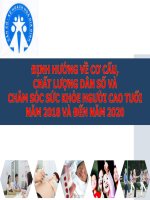 ĐỊNH HƯỚNG VỀ CƠ CẤU, CHẤT LƯỢNG DÂN SỐ VÀ CHĂM SÓC SỨC KHỎE NGƯỜI CAO TUỔI NĂM 2018 VÀ ĐẾN NĂM 2020
