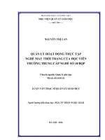 Quản lý hoạt động  thực tập  nghề  may thời trang của học viên trường trung cấp nghề số 18  bộ quốc phòng 