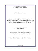 Quản lý hoạt động đánh giá học sinh theo tiếp cận năng lực ở các  trường tiểu học quận ngô quyền thành phố  hải phòng 