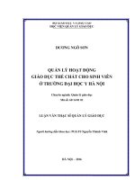 Quản lý hoạt động giáo dục thể chất cho sinh viên ở trường đại học y hà nội 