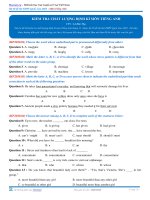 [ Bộ 50 đề thi thử 2018 ] Đề thi thử định kì môn Tiếng Anh Tháng 11