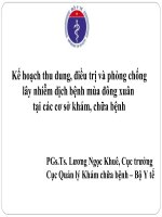 Kế hoạch thu dung, điều trị và phòng chống lây nhiễm dịch bệnh mùa đông xuân tại các cơ sở khám, chữa bệnh