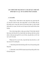 QUY TRÌNH TIẾP NHẬN hồ sơ và TRẢ kết QUẢ THEO mô HÌNH một cửa tại   sở tài CHÍNH TỈNH NAM ĐỊNH 