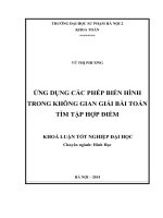 Ứng dụng các phép biến hình trong không gian giải bài toán tìm tập hợp điểm