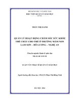 Quản lý hoạt động chăm sóc sức khỏe thể chất cho trẻ ở trường mầm non lam sơn  đô lương   nghệ an 