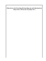 Phân tích các yếu tố tác động đến hoạt động sản xuất kinh doanh tại công ty đầu tư thương mại công nghiệp việt á 