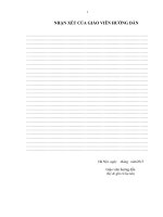 ĐỒ ÁN  PHÂN TÍCH DỰ ÁN ĐẦU TƯ MUA SẮM MÁY MÓC THIẾT BỊ TRONG DOANH NGHIỆP