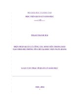 Biện pháp quản lý công tác  sinh viên trong đào tạo theo hệ thống tín chỉ tại học viện ngân hàng 