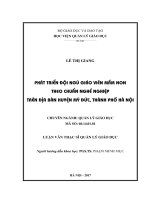 Phát triển đội ngũ giáo viên mầm non theo chuẩn nghề nghiệp trên địa bàn huyện mỹ đức , thành phố hà nội 