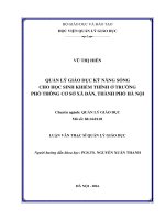 Quản lý  giáo dục kỹ năng sống cho học sinh khiếm thính ở trường phổ thông cơ sở xã đàn, thành phố hà nội 
