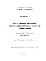 Quản lý hoạt động đào tạo nghề tại trường đào tạo mỹ thuật đa phương tiện arena multimedia 