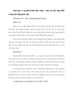 Giáo dục vì sự phát triển bền vững – một yêu cầu cấp thiết trong hội nhập giáo dục 