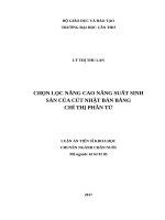 Chọn lọc nâng cao năng suất sinh sản của cút Nhật Bản bằng chỉ thị phân tử