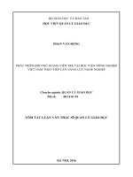 Phát triển đội ngũ giảng viên trẻ  tại học viện nông nghiệp việt nam theo tiếp cận năng lực nghề nghiệp (tt) 