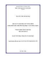 Quản lý  giáo dục kỹ năng mềm cho sinh viên trường đại học y tế công cộng 