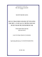 Quản lý hoạt động giáo dục kỹ năng sống cho trẻ 5 6 tuổi tại các trường mầm non huyện thanh trì, thành phố hà nội 