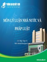 BÀI GIẢNG MÔN LÝ LUẬN NHÀ NƯỚC VÀ PHÁP LUẬT