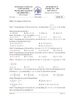 Đề thi HK2 Toán 12 năm học 2017 – 2018 trường THPT Nguyễn Du – TP. HCM