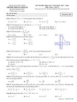 Đề thi hết học kỳ 2 Toán 12 năm 2017 – 2018 trường Lý Thái Tổ – Bắc Ninh