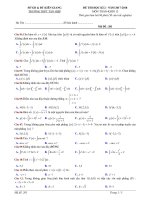 Đề thi học kỳ 2 Toán 12 năm 2017 – 2018 trường Tân Hiệp – Kiên Giang