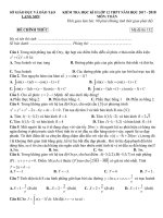 Đề kiểm tra HK2 Toán 12 THPT năm học 2017 – 2018 sở GD và ĐT Lạng Sơn