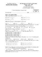 Đề thi KSCL Toán 12 HK2 năm 2018 trường THPT Thái Hòa – Nghệ An