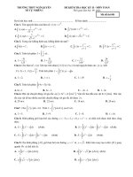 Đề kiểm tra học kỳ 2 Toán 12 năm 2017 – 2018 trường Ngô Quyền – Quảng Ninh
