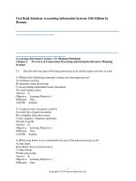 Testbank for accounting information systems 13th edition by romney 