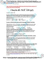 97 Bài tập câu hỏi trắc nghiệm Tiếng Anh chuyên đề ngữ âm có đáp án