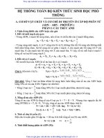 Hệ thống toàn bộ kiến thức sinh học phổ thông