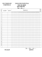 mẫu bảng chấm công mới nhất