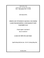 Pháp luật về hành vi quảng cáo nhằm cạnh tranh không lành mạnh ở việt nam hiện nay
