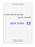 Tuyển tập đề thi thử môn Toán 2018 có đáp án (Phần 3)