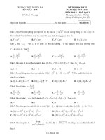 Đề thi học kỳ II Toán 12 năm 2017 – 2018 trường THPT Duyên Hải – Trà Vinh