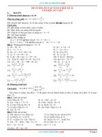 Đề Cương Ôn Tập Toán Lớp 8 Học Kỳ 2 Năm 2017 – 2018