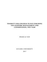 Tourists willingness to pay for dong van geopark management and conservation, viet nam 