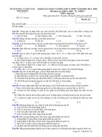 Đề thi thử Sinh Sở GDĐT Thanh Hóa lần 1 – 2018