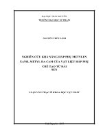 Nghiên cứu khả năng hấp phụ metylen xanh, metyl da cam của vật liệu hấp phụ chế tạo từ đài sen 