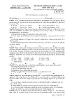 Đề thi thử Sinh trường THPT Lương Phú – Thái Nguyên lần 1 – 2018