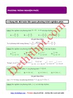 Câu hỏi trắc nghiệm môn toán 12   chương 4   số phức   PHƯƠNG TRÌNH NGHIỆM PHỨC   file word có lời giải chi tiết doc 