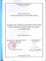 Nghiên cứu áp dụng giải pháp cách chấn công trình xây dựng chịu tác động của động đất (tt)