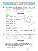 Bài toán vận dụng cao   chủ đề 6  KHỐI TRÒN XOAY   có lời giải file word 