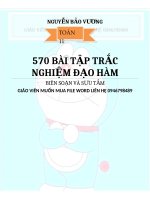 1 5  đạo hàm   570 bài tập trắc nghiệm đạo hàm   file word 