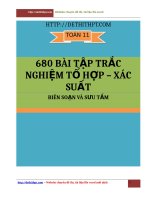 1 2  tổ hợp xác SUẤT   680 bài tập trắc nghiệm tổ hợp   xác suất   file word 