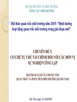 CHUYÊN ĐỀ CƠ CHẾ TỰ CHỦ TÀI CHÍNH ĐỐI VỚI CÁC ĐƠN VỊ SỰ NGHIỆP CÔNG LẬP