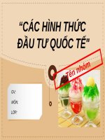 Thuyết trình các hình thức đầu tư quốc tế