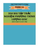 1 1  350 bài tập TRẮC NGHIỆM PHƯƠNG TRÌNH LƯỢNG GIÁC   file word 