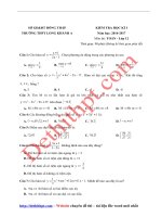 Đề đề xuất kiểm tra học kì 1   môn toán lớp 12   2016 2017   THPT long khánh a   đồng tháp   file word có lời giải chi tiết 
