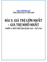 ỨNG DỤNG đạo hàm   PHIẾU ôn tập và GIẢNG dạy   bài 3  GTLN, GTNN   PHIẾU 4  vận DỤNG CAO 